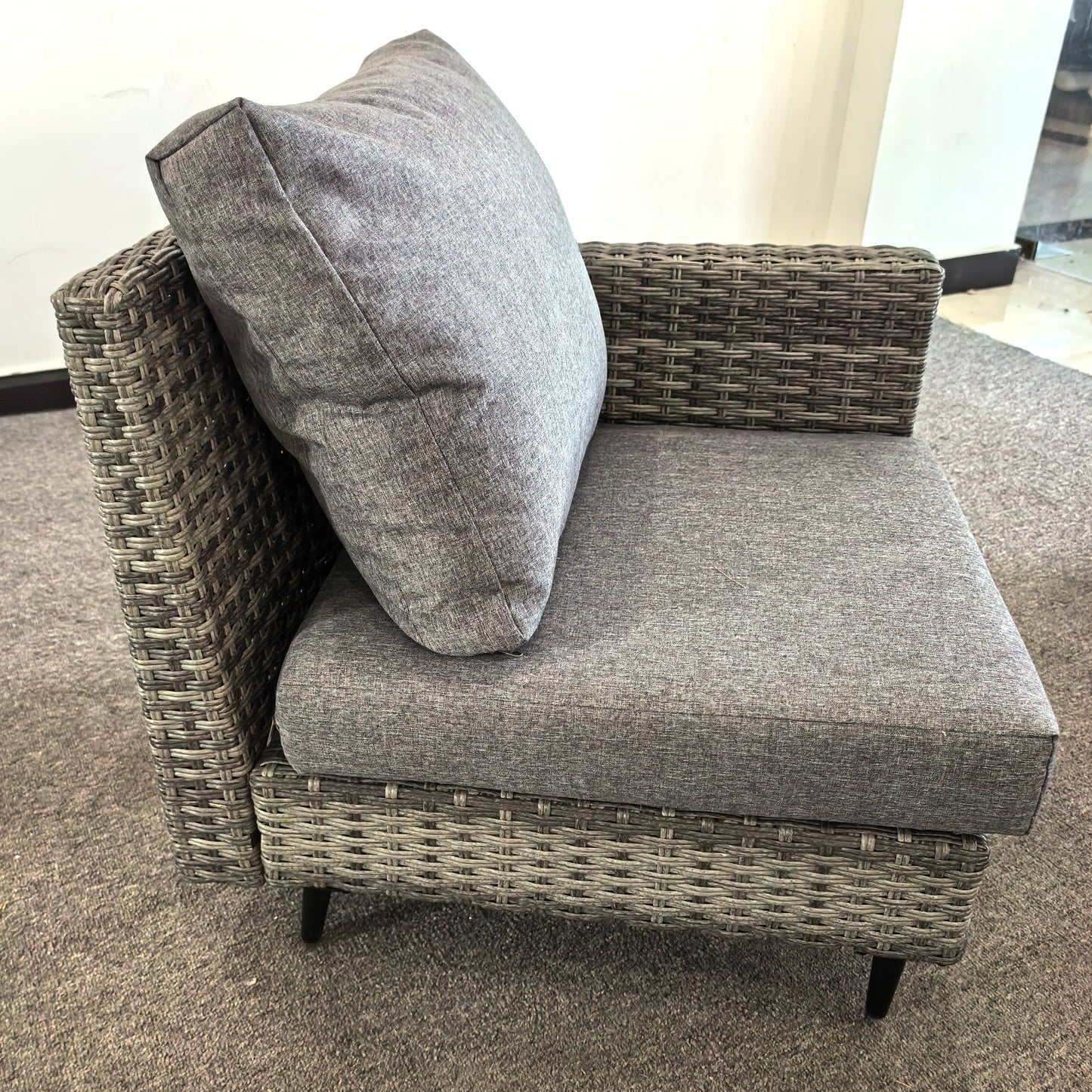 CLEARANCE-Floor Sample Clearance Sale-Rattan Corner Sofa Set with Coffee Table in Grey