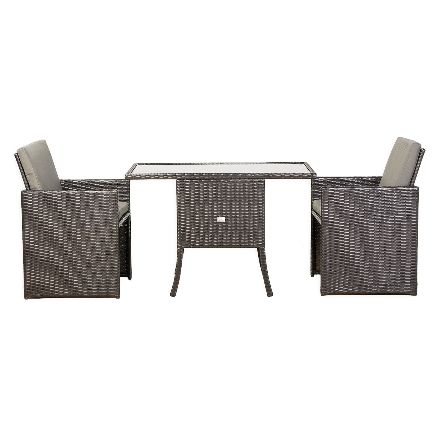 Ebony Range Rattan Furniture Set for Balcony Poolside in Brown Rattan