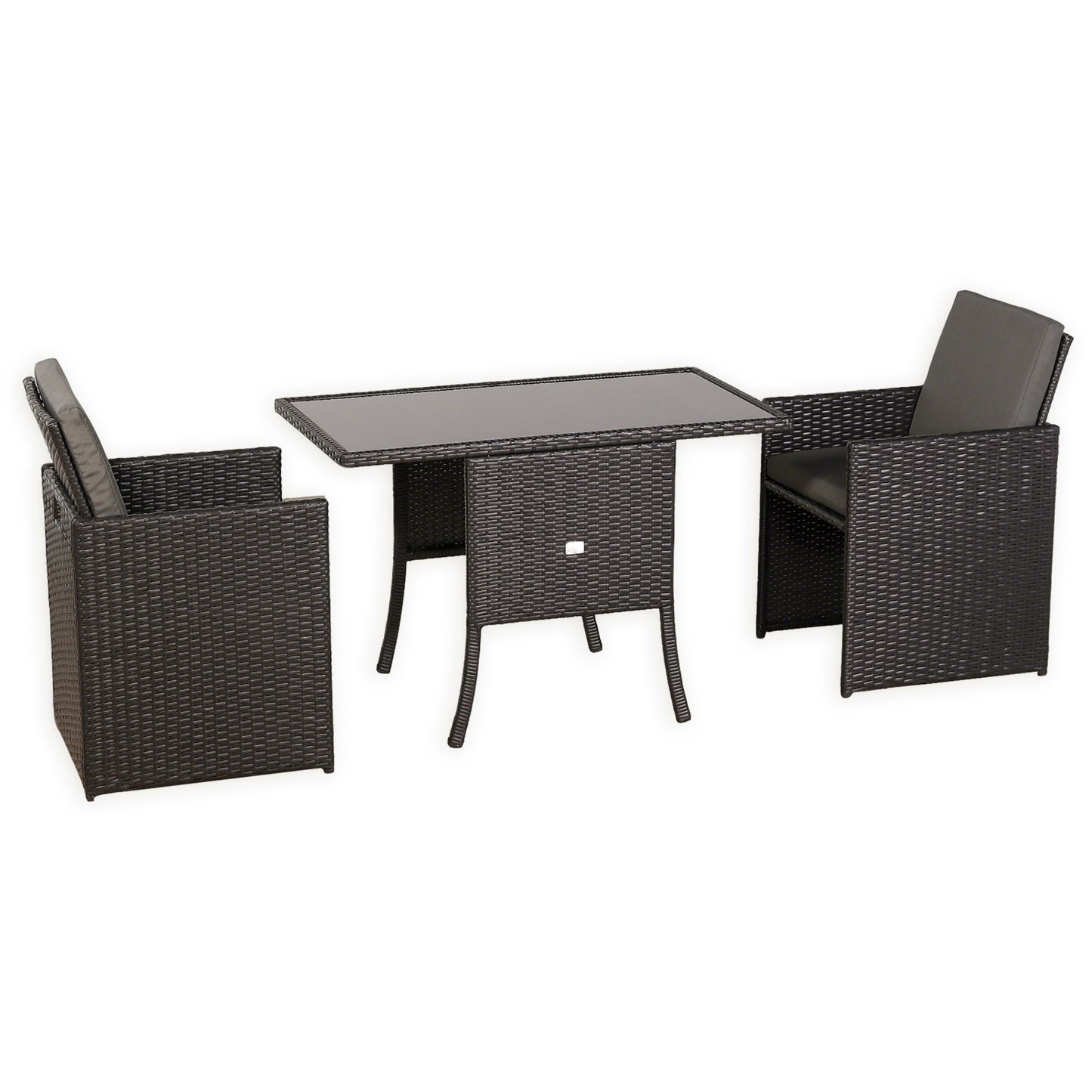 Ebony Range Rattan Furniture Set for Balcony Poolside in Brown Rattan