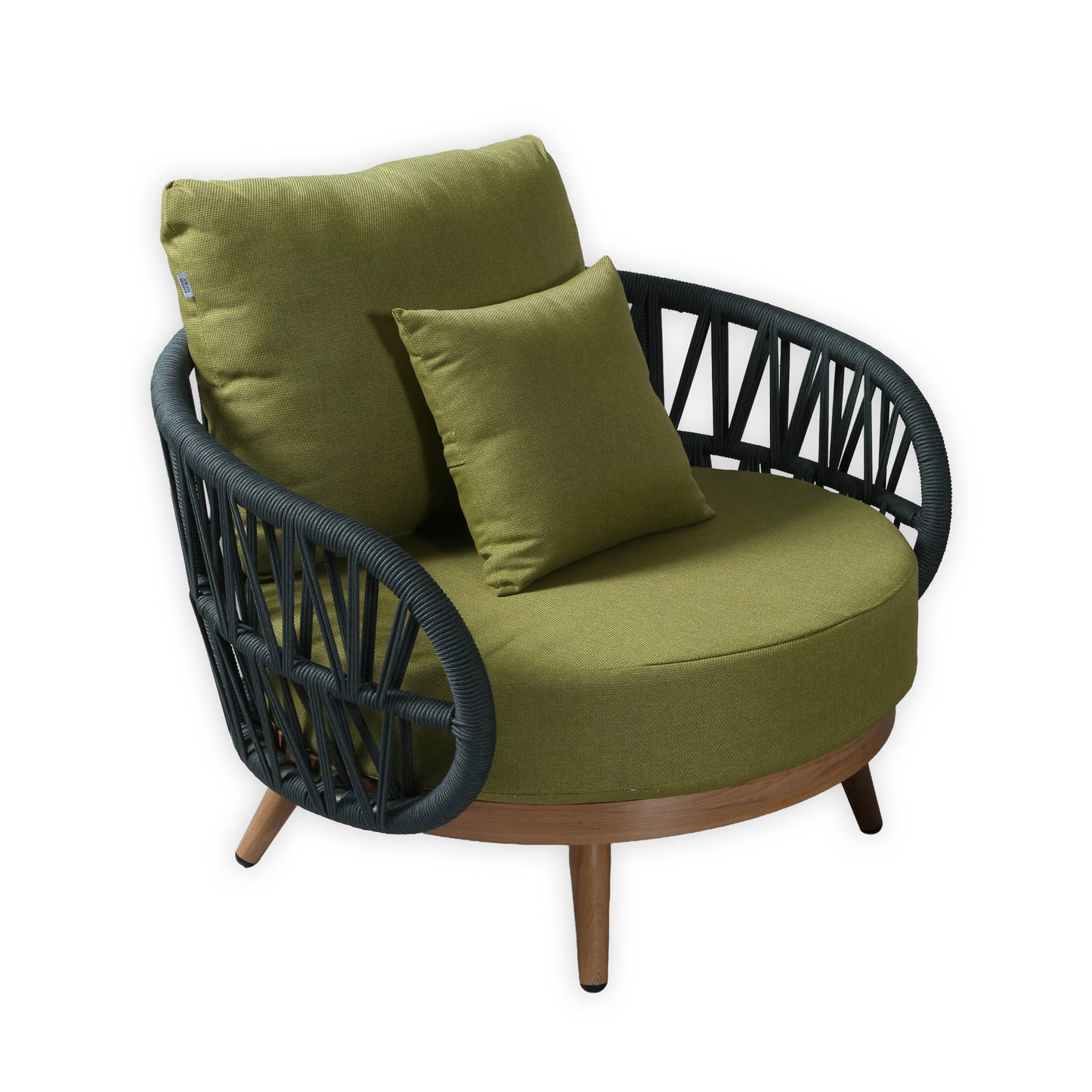 Luna Range Olive Green Rope Sofa Set with Green Cushions