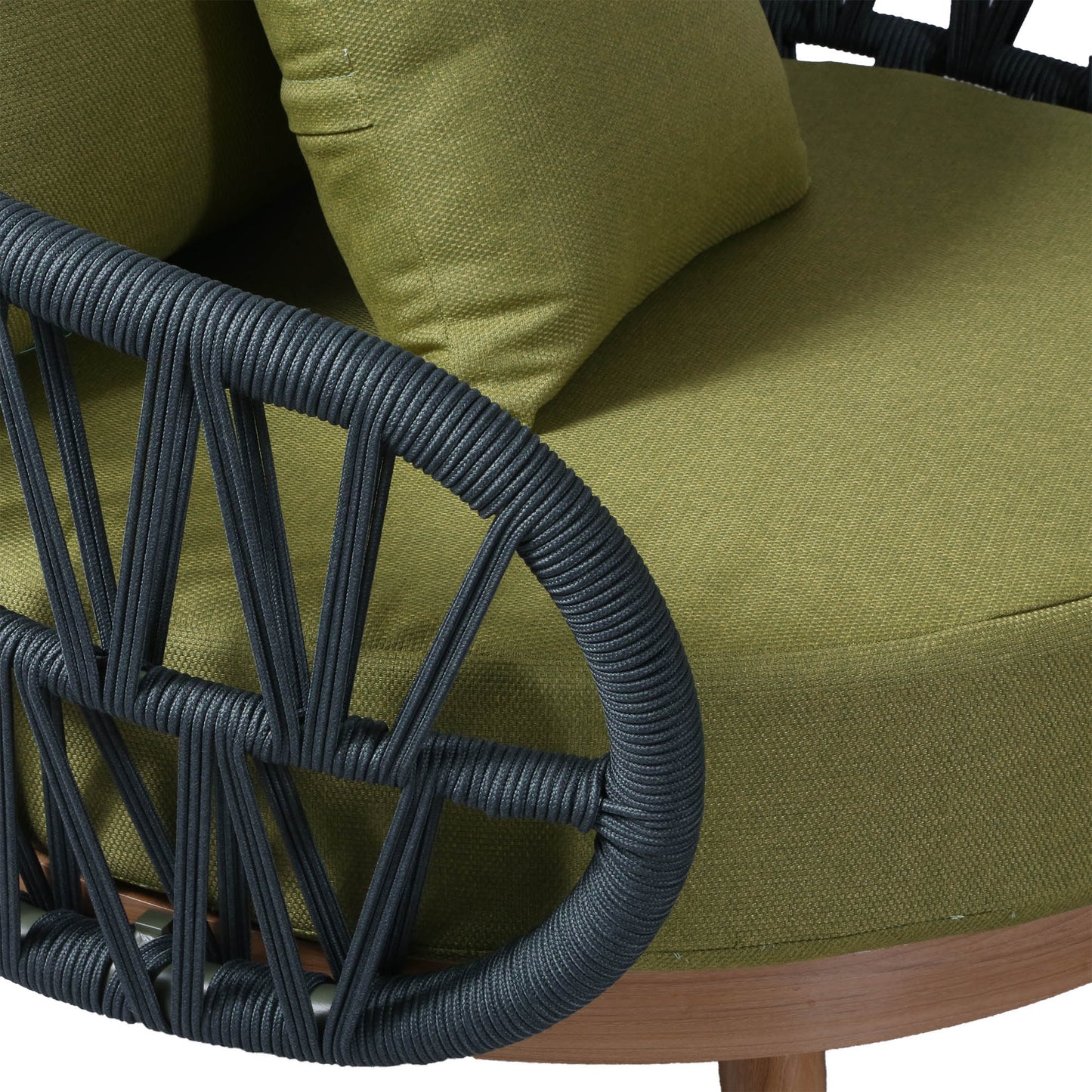 Luna Range Olive Green Rope Sofa Set with Green Cushions