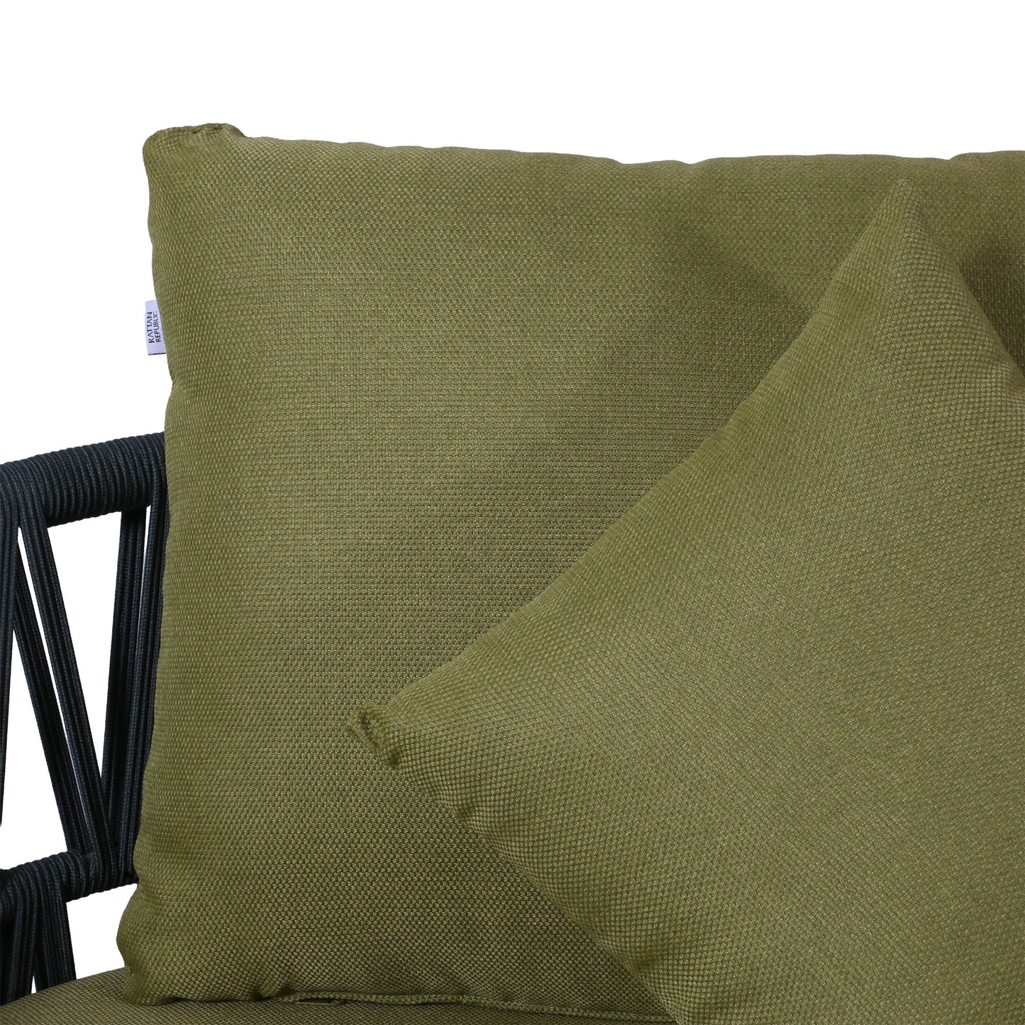 Luna Range Olive Green Rope Sofa Set with Green Cushions