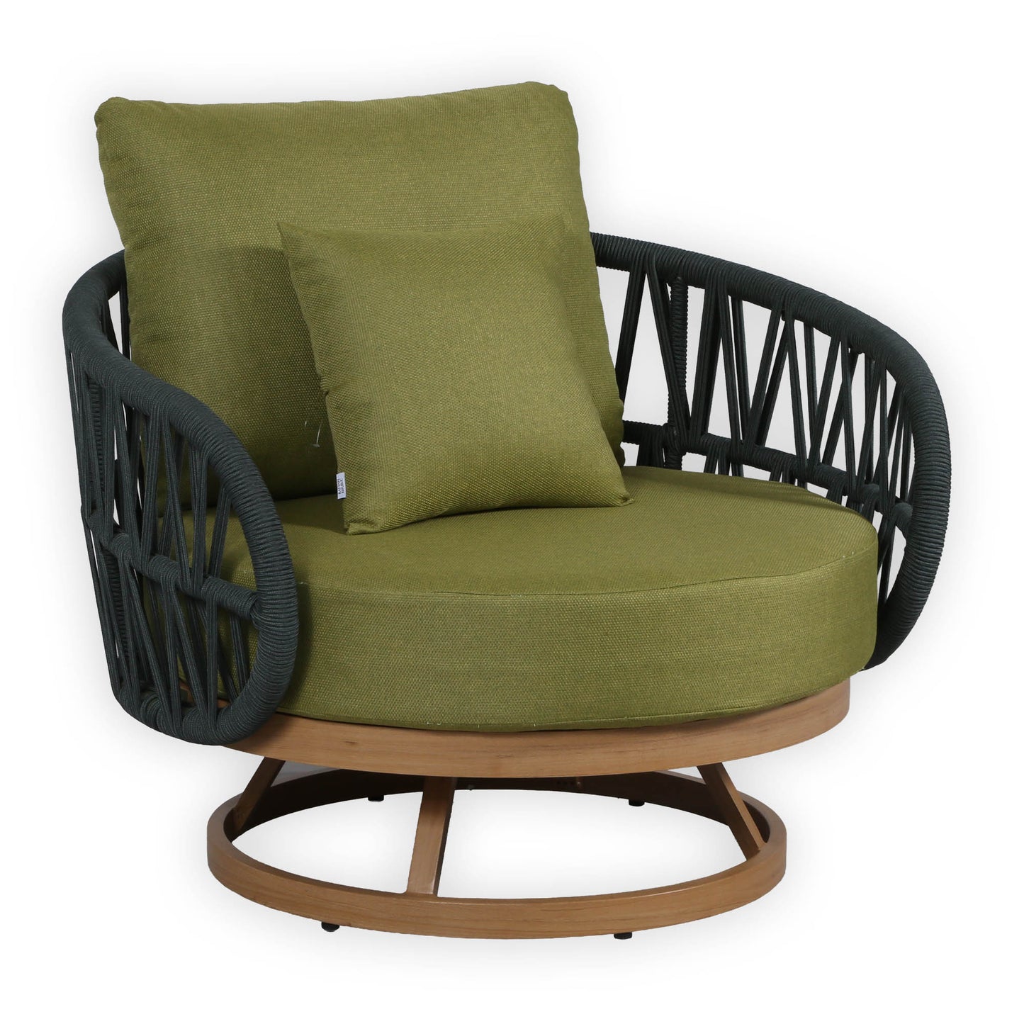 Luna Range Olive Green Rope Sofa Set with Green Cushions