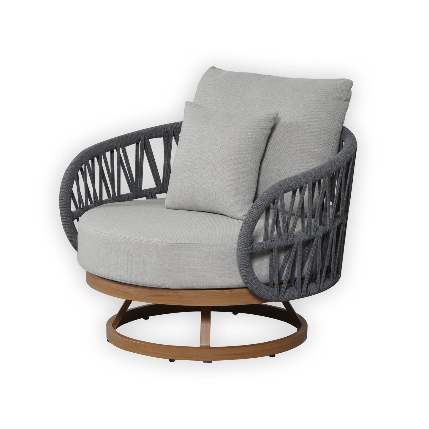 Luna Range Dark Grey Rope Sofa Set with Grey Cushions