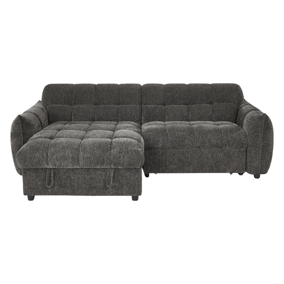 Marlow Grey Universal Corner Sofa Bed – Quilted Design with Chaise Storage