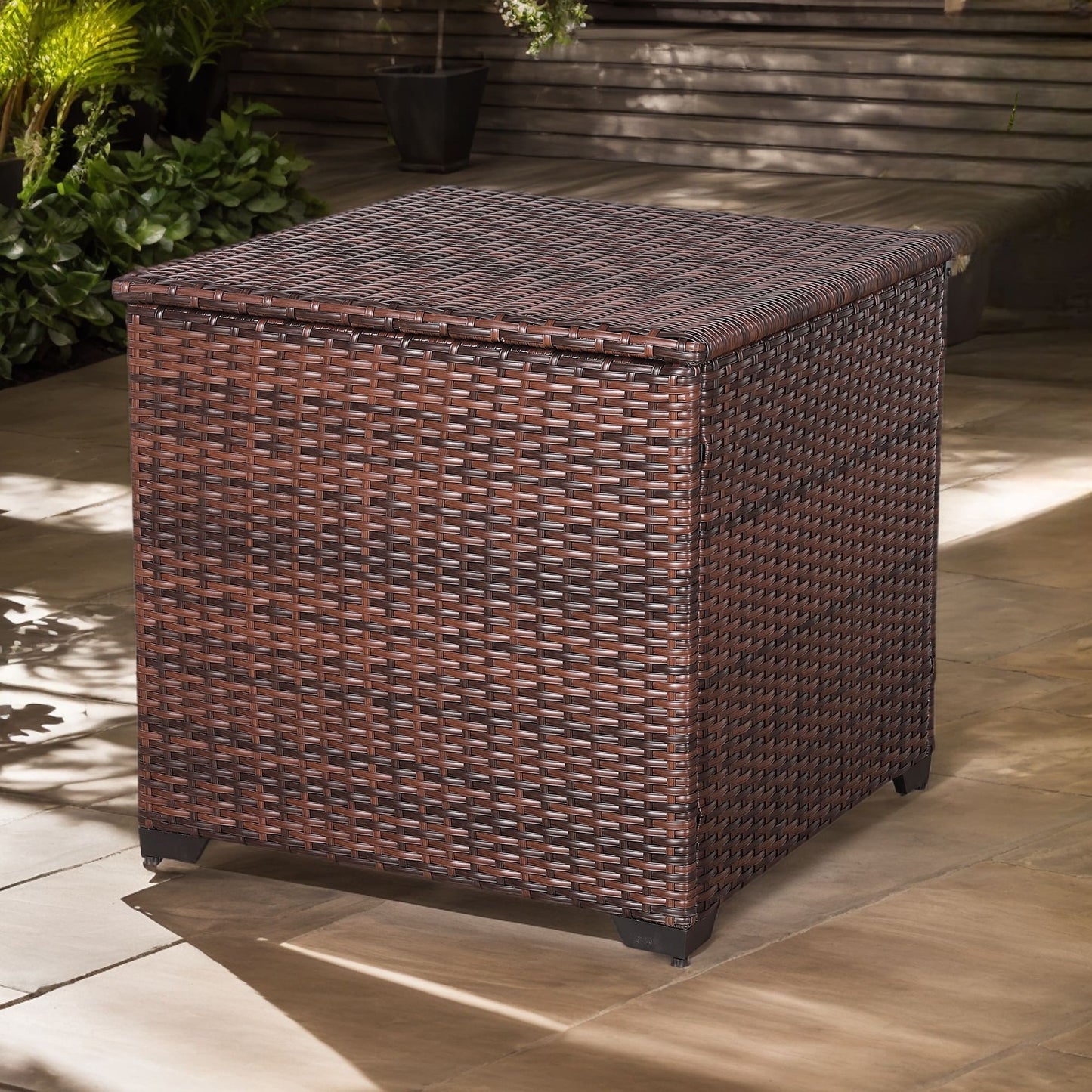 Palma Range Square Storage Box in Grey Rattan Weave