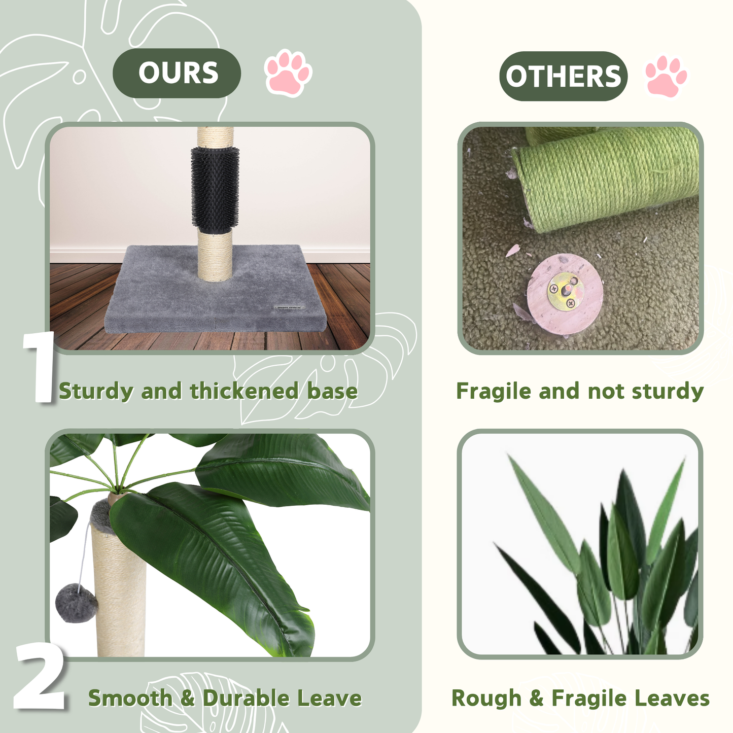Max Mice Cat Scratching Post, 80cm Kitten Scratching Post with Premium Sisal Rope, Cute Cat Tree with Dangling and Spring Ball Toys for Indoor Small Cats(Bird of Paradise)
