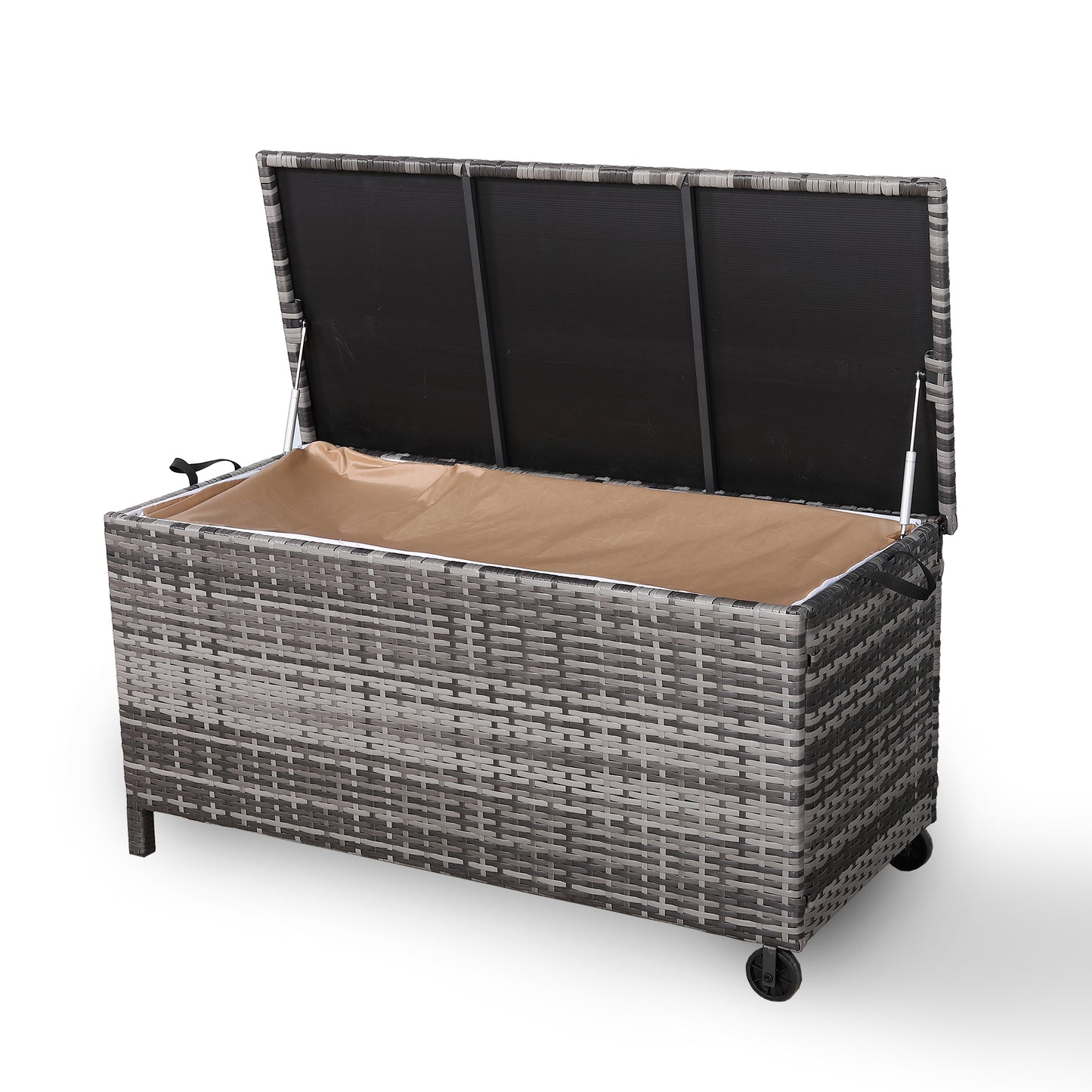 Palma Range Large Storage Box in Grey / Brown Rattan Weave
