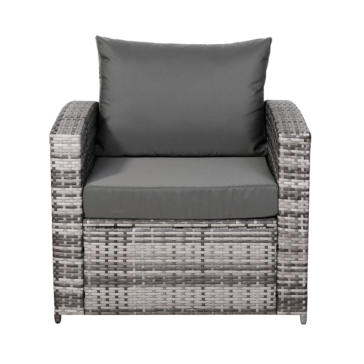 Warehouse Clearance......Henley High Back Pair of Arm Chair in Grey Rattan and Grey Cushions