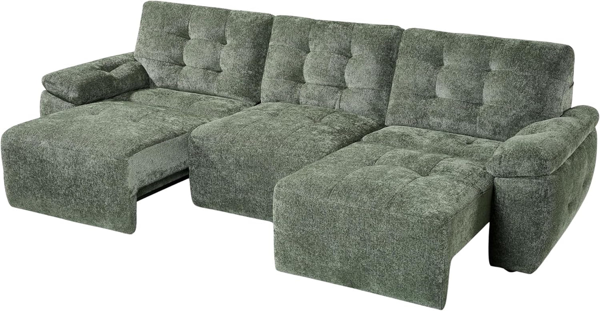 Swift Green Electric Sofa Bed – 3 Seater Space-Saving Sofabed with Push-Button Conversion