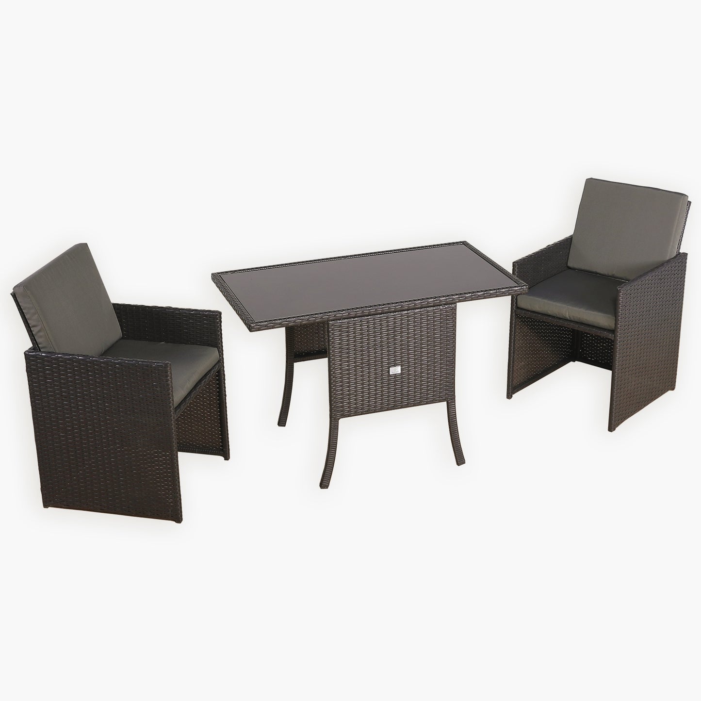 Ebony Range Rattan Furniture Set for Balcony Poolside in Brown Rattan