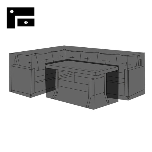 SP-M1L Black Protective Cover For Charing High Back Left Hand Corner Sofa with Dining Table