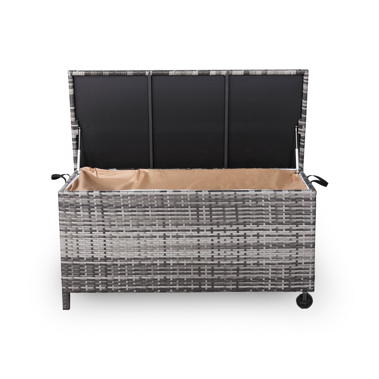Palma Range Large Storage Box in Grey / Brown Rattan Weave