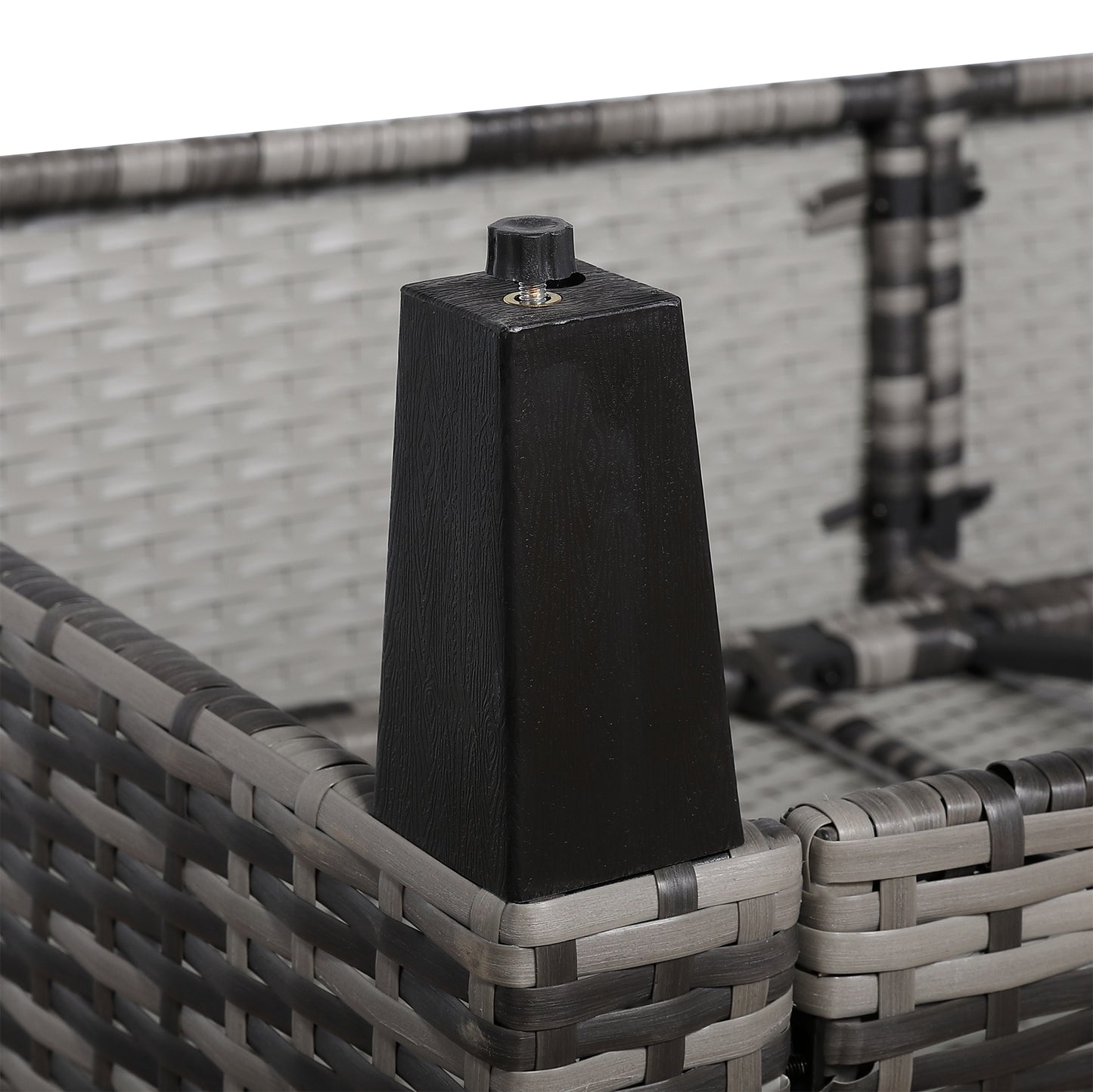 Palma Range Large Conrer Sofa Sets with Storage Box in Grey Rattan and Grey Cushions