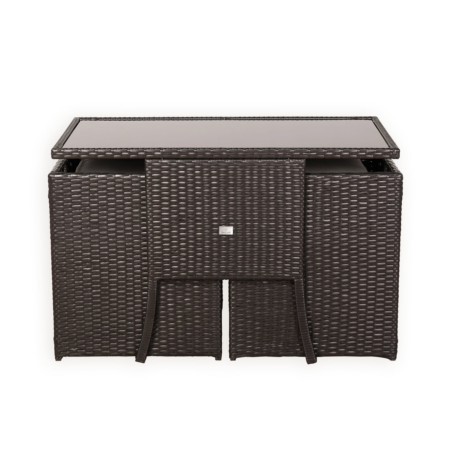 Ebony Range Rattan Furniture Set for Balcony Poolside in Brown Rattan