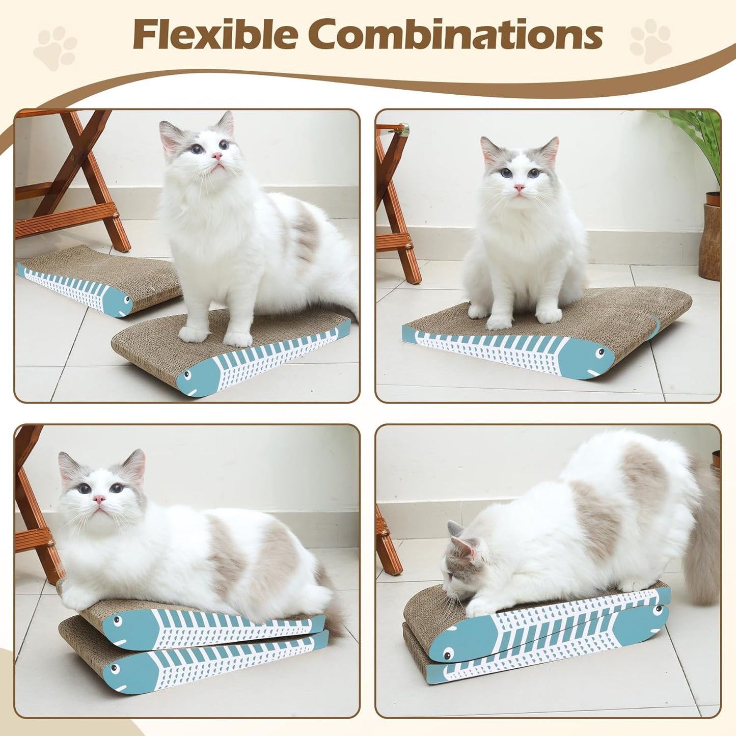 Max Mice Cat Scratching Board 2 Pack, Cat Scratcher Cardboard, Curved Cat Scratch Pad, Cute Cat Scratching Mat for Kitty, Recycle Cardboard Cat Scratcher, Double-Sided Pad for Long Lasting Use
