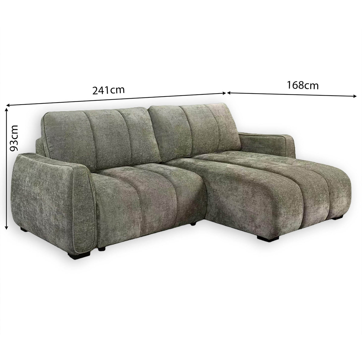 Ridge Green Universal Corner Sofa Bed – Channel Tufted with Pullout Bed & Hidden Storage
