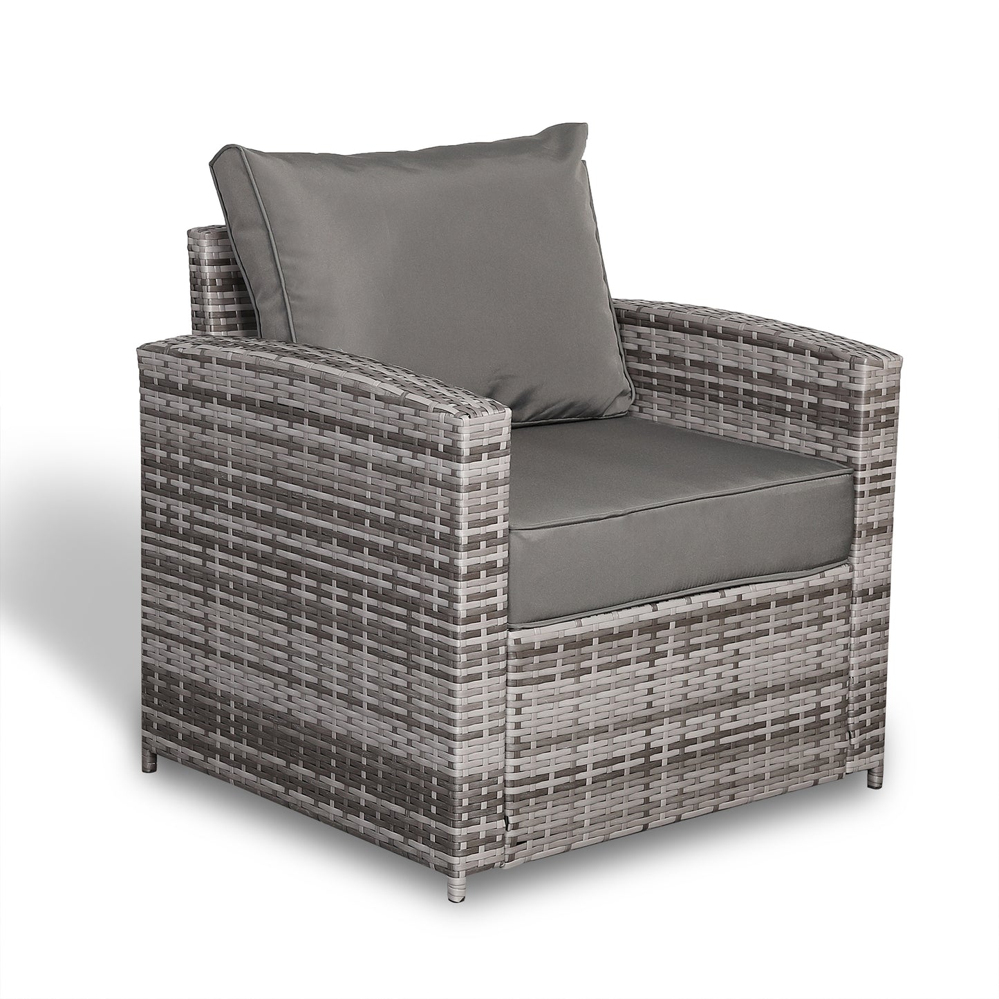Harmony Single Arm Chair in Grey Rattan and Grey Cushions