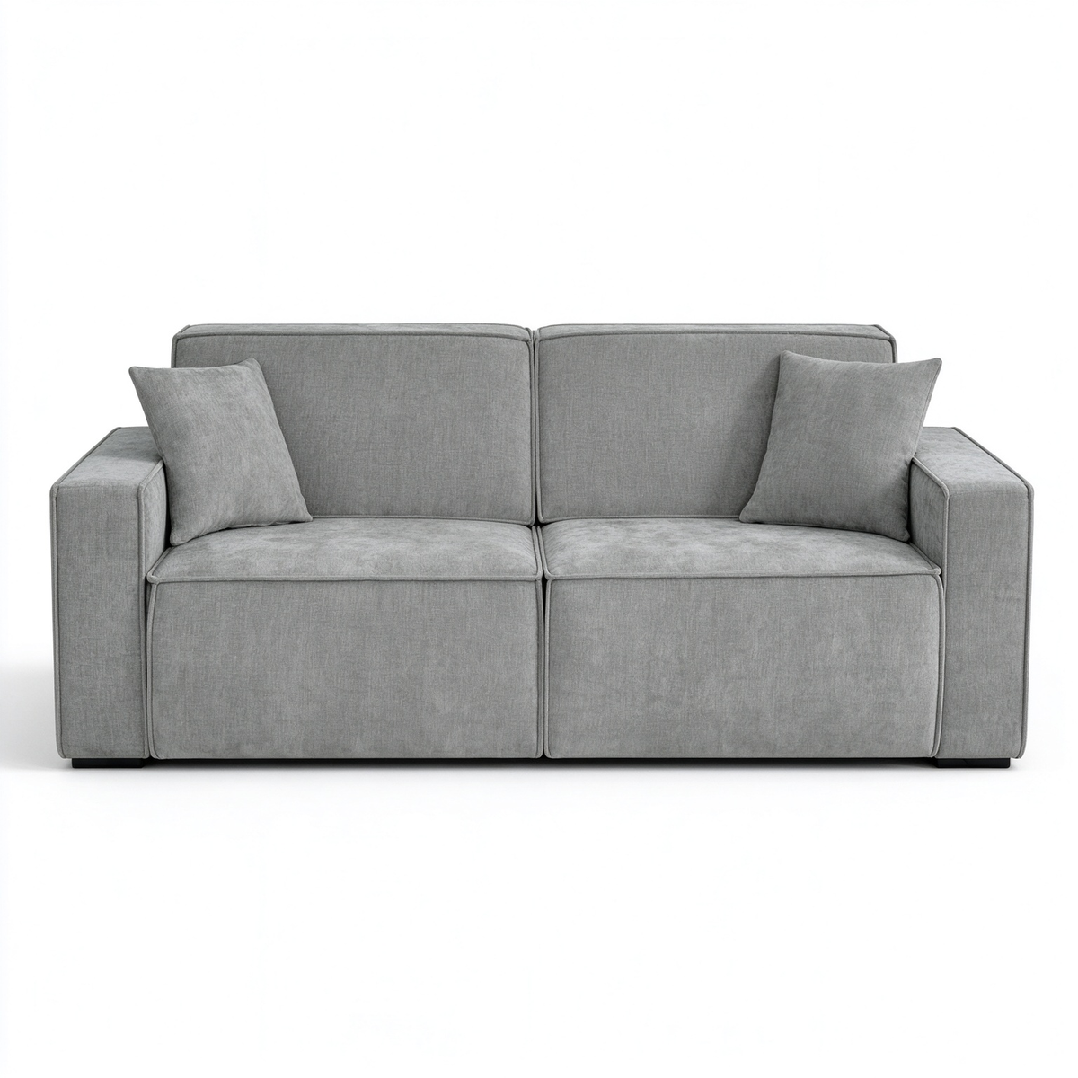 Sleek Grey Electric Sofa Bed – 3 Seater with Power Extension Mechanism & Accent Cushions