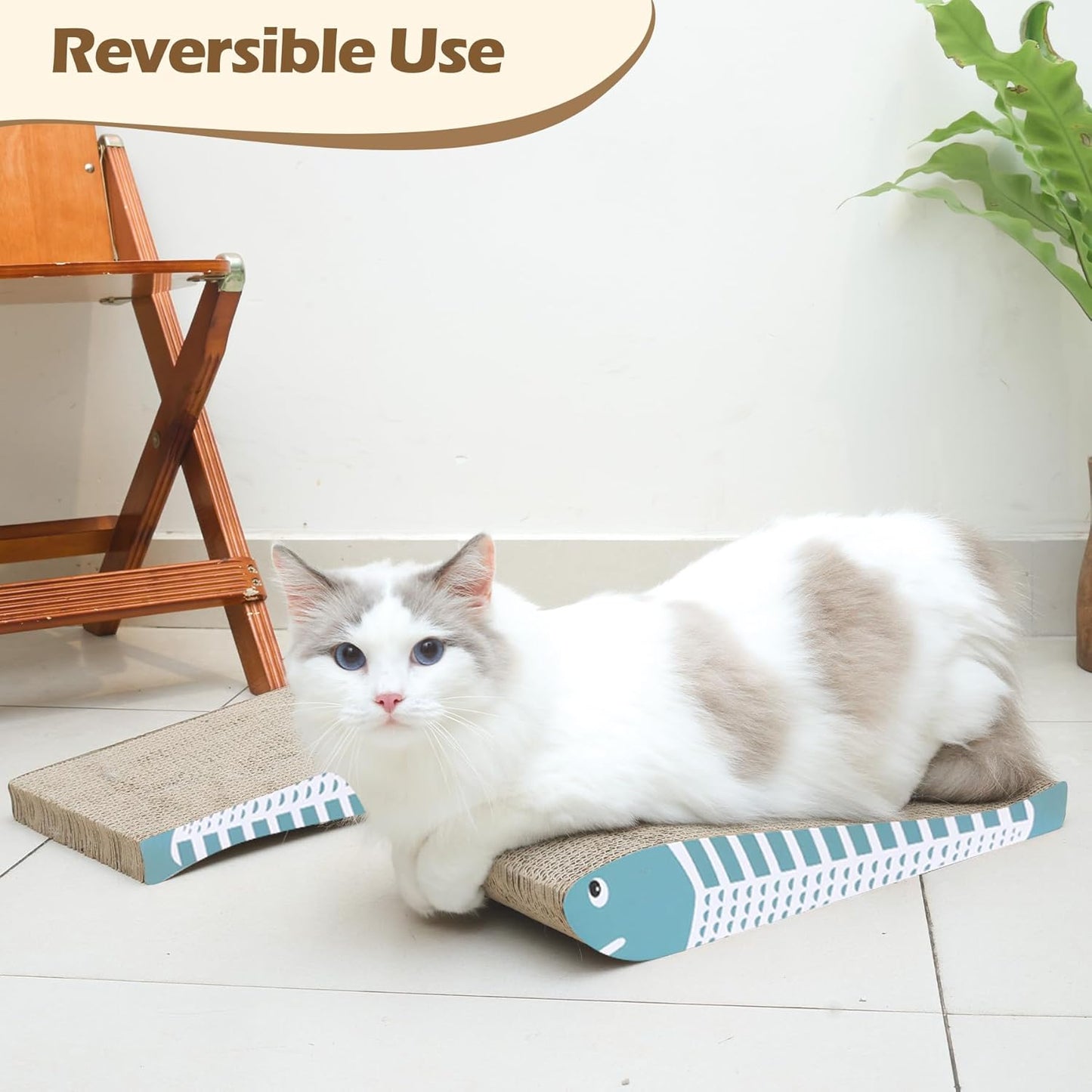 Max Mice Cat Scratching Board 2 Pack, Cat Scratcher Cardboard, Curved Cat Scratch Pad, Cute Cat Scratching Mat for Kitty, Recycle Cardboard Cat Scratcher, Double-Sided Pad for Long Lasting Use