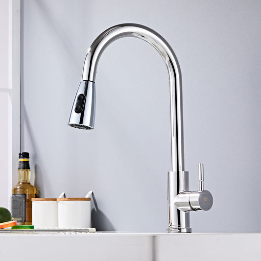 Chrome Mano Pull Out Kitchen Mixer Tap