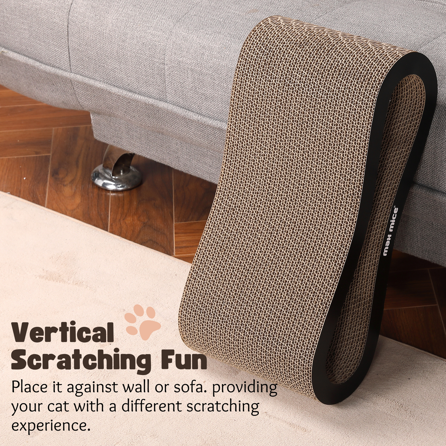 Max Mice Ultimate Cat Scratcher Lounge Bed,8-Shape Design,Superior Cardboard & Construction,Indoor Durable Cat Furniture for Scratch and Rest