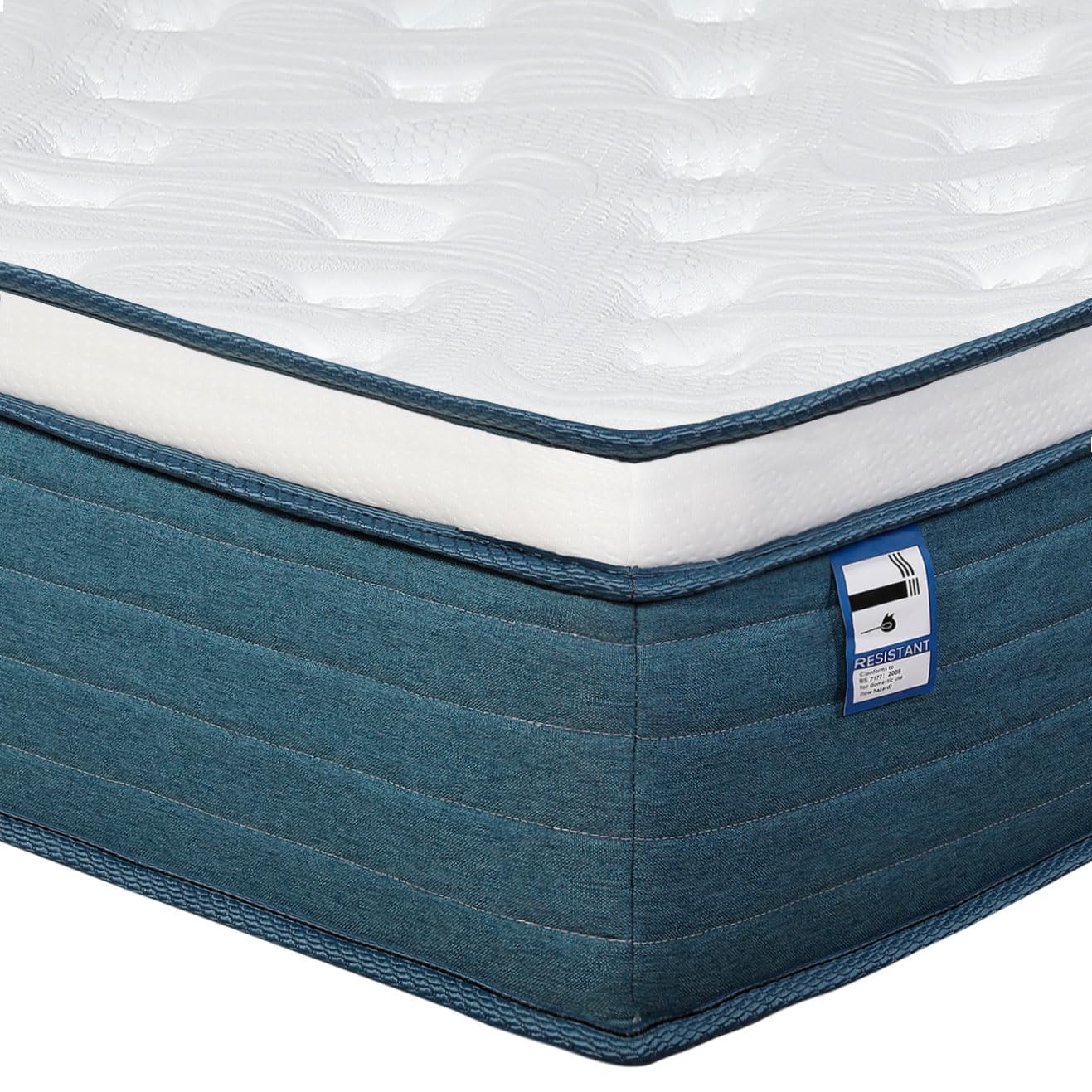 Club Rattan 150x200x30cm Hybrid Pocket Sprung & Memory Foam King Mattress With Breathable Fabric, Medium Firm Feel,Skin Friendly Durable-Blue