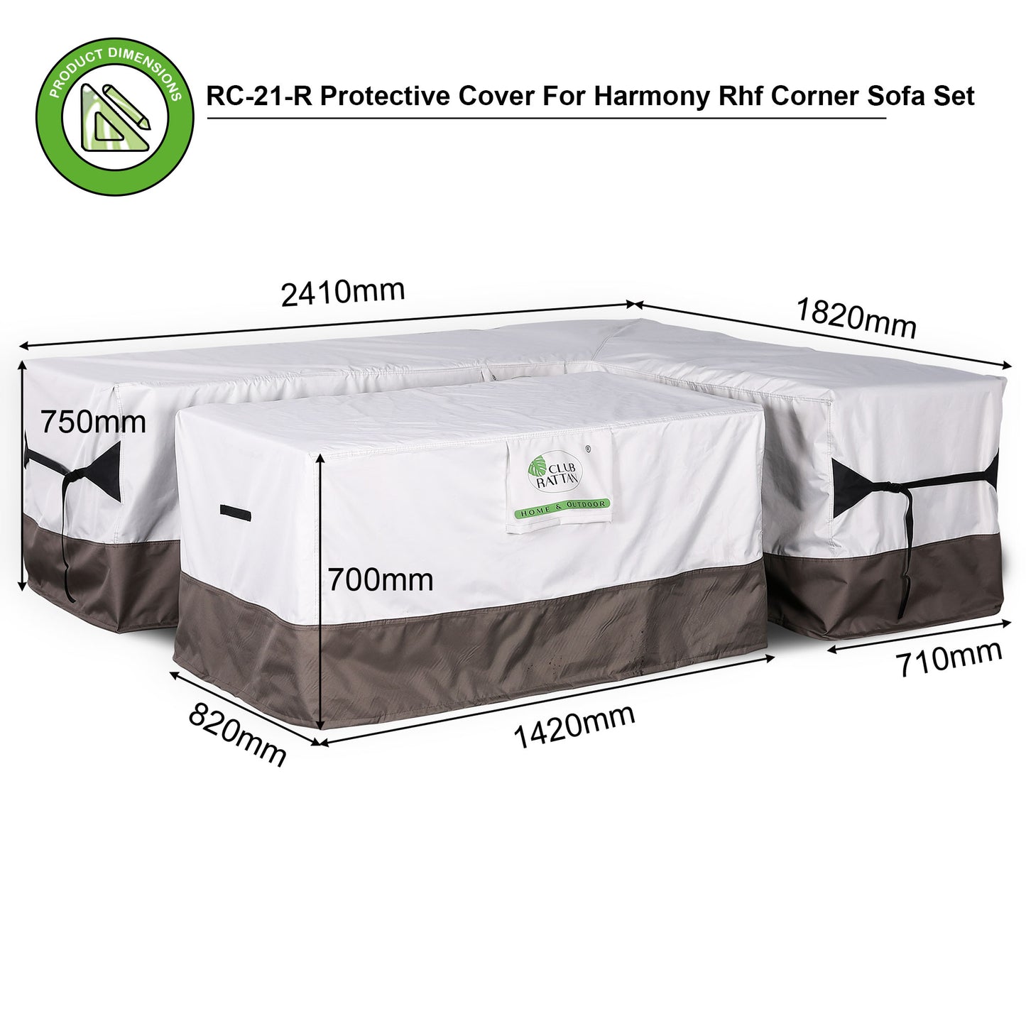RC-21-R Protective Cover For Harmony High Back Right Hand Corner Sofa