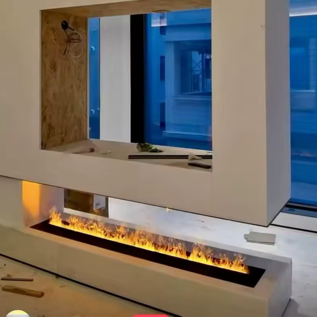 1000MM/39.37" Luxe Water Vapour Fireplace – 15 Colour Realistic Flame, Cool to Touch, Up to 24hr Run Time