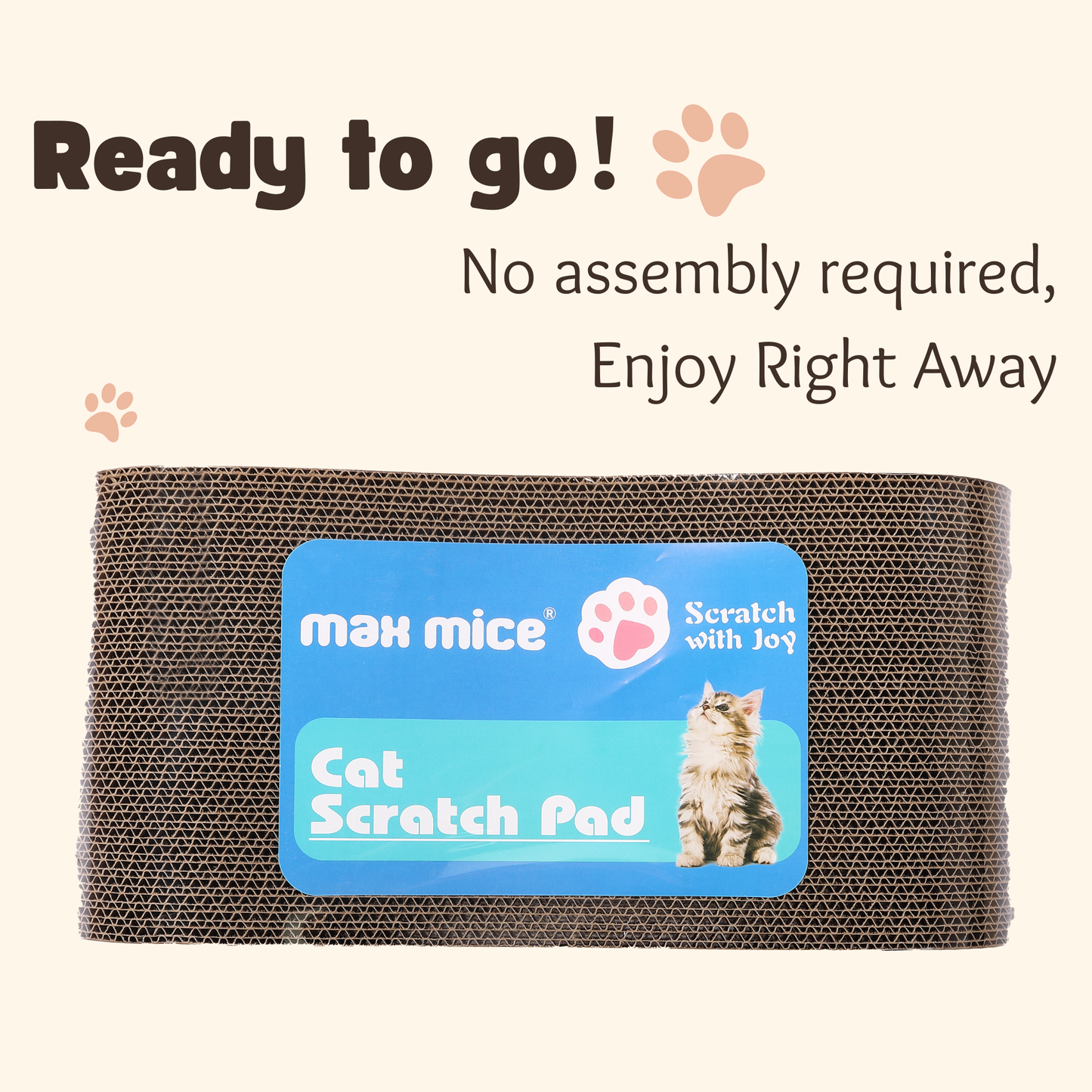 Max Mice Ultimate Cat Scratcher Lounge Bed,8-Shape Design,Superior Cardboard & Construction,Indoor Durable Cat Furniture for Scratch and Rest