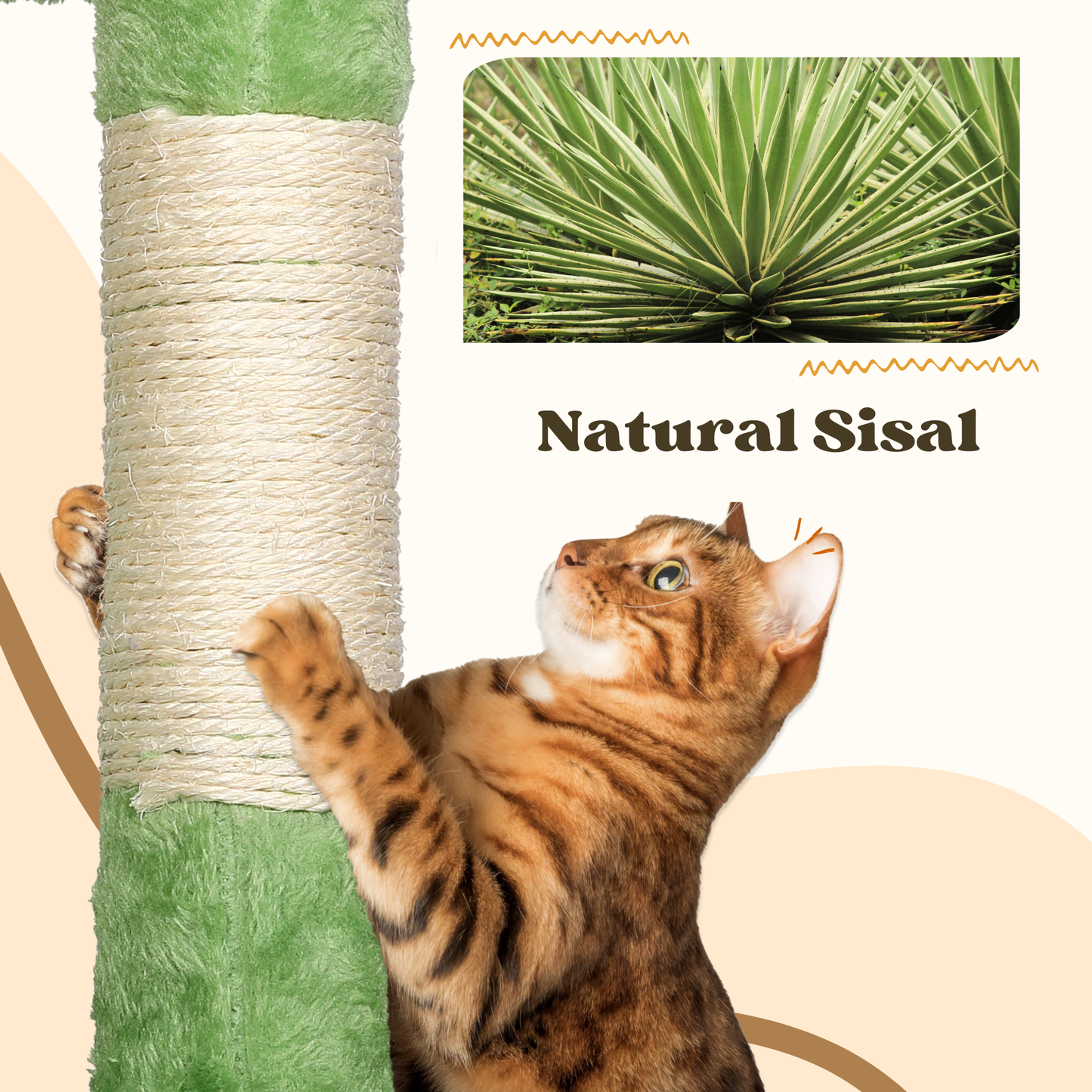 Max Mice Tree Tower Scratching Posts Multilevel Cat Climbing House with Condos & Ladder Cat Activity Centre for Indoor Cats, Green