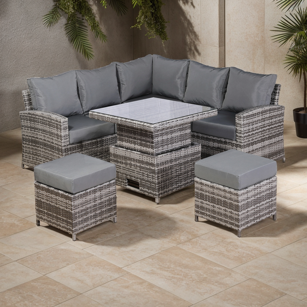 Small rattan corner sofa set sale