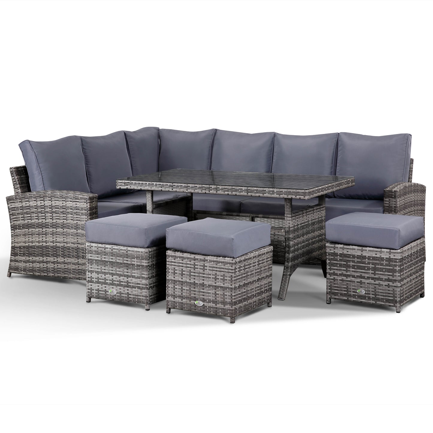 Cushion Covers Replacement  for 2019 Harmony Corner Set with 3 stools In Dark Grey