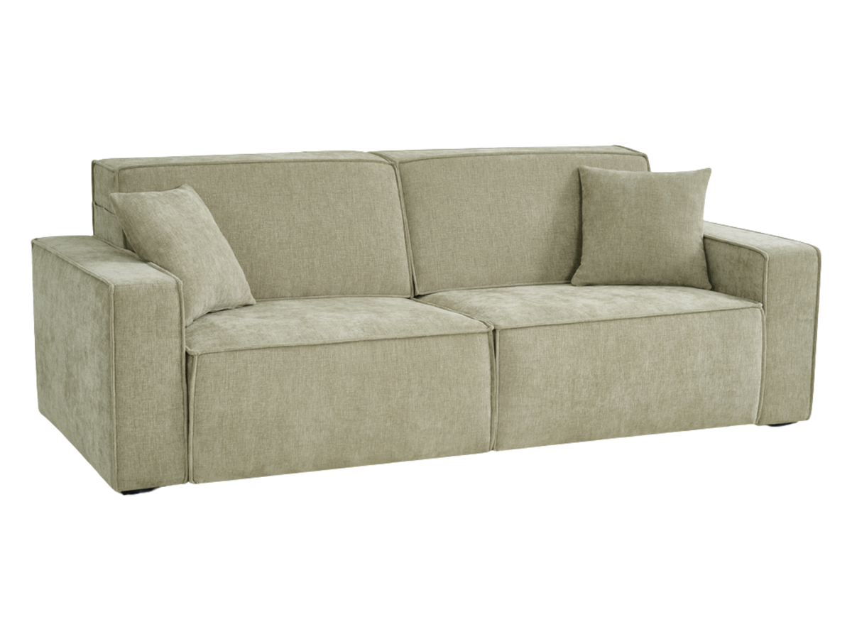 Sleek Green Electric Sofa Bed – 3 Seater with Power Extension Mechanism & Accent Cushions