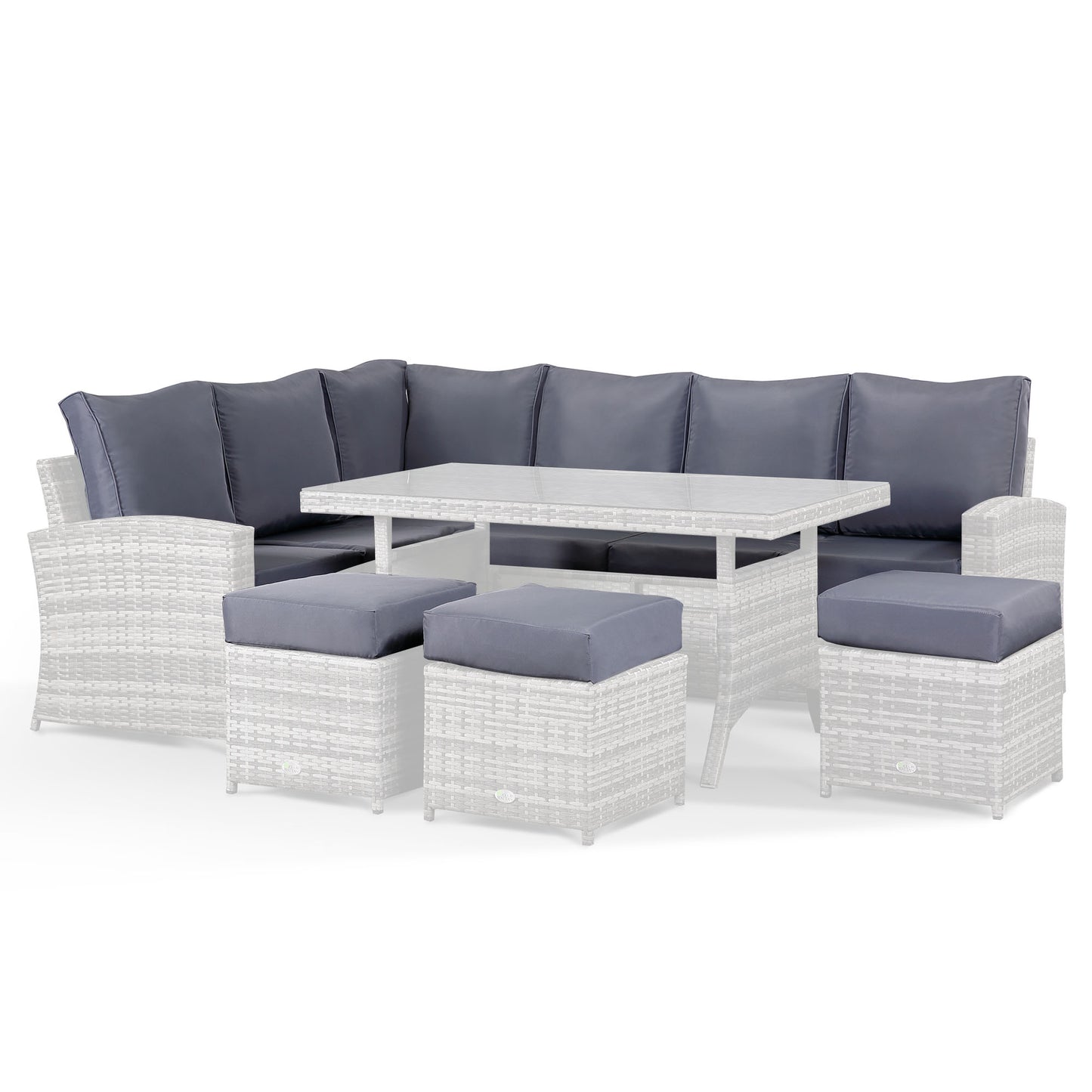 Cushion Covers Replacement  for 2019 Harmony Corner Set with 3 stools In Dark Grey