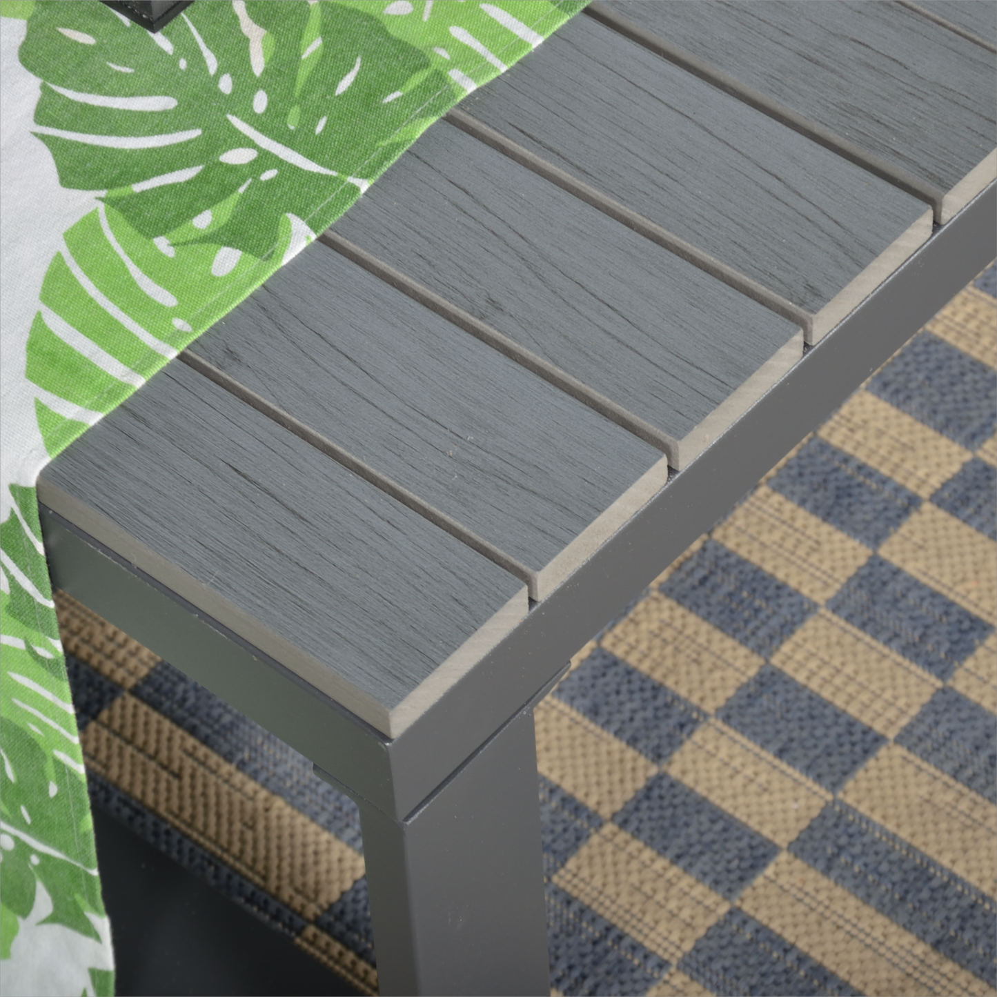 CLEARANCE...CK-03 Dune Range RHF Corner Set Charcoal Aluminium Frame With Grey Cushions