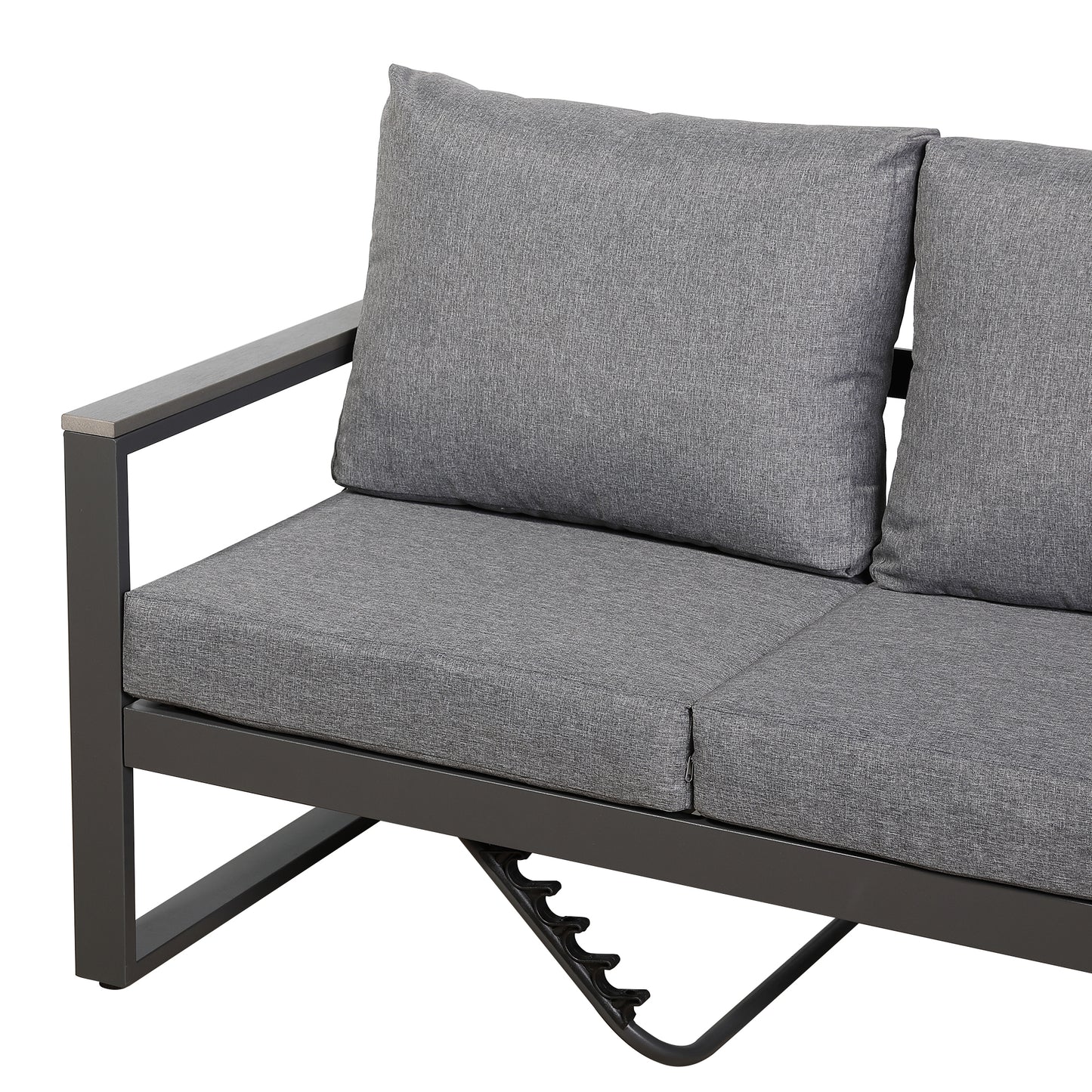 CLEARANCE...CK-03 Dune Range RHF Corner Set Charcoal Aluminium Frame With Grey Cushions