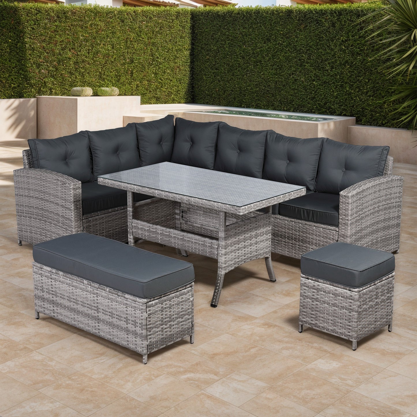 SP-M1L Black Protective Cover For Charing High Back Left Hand Corner Sofa with Dining Table