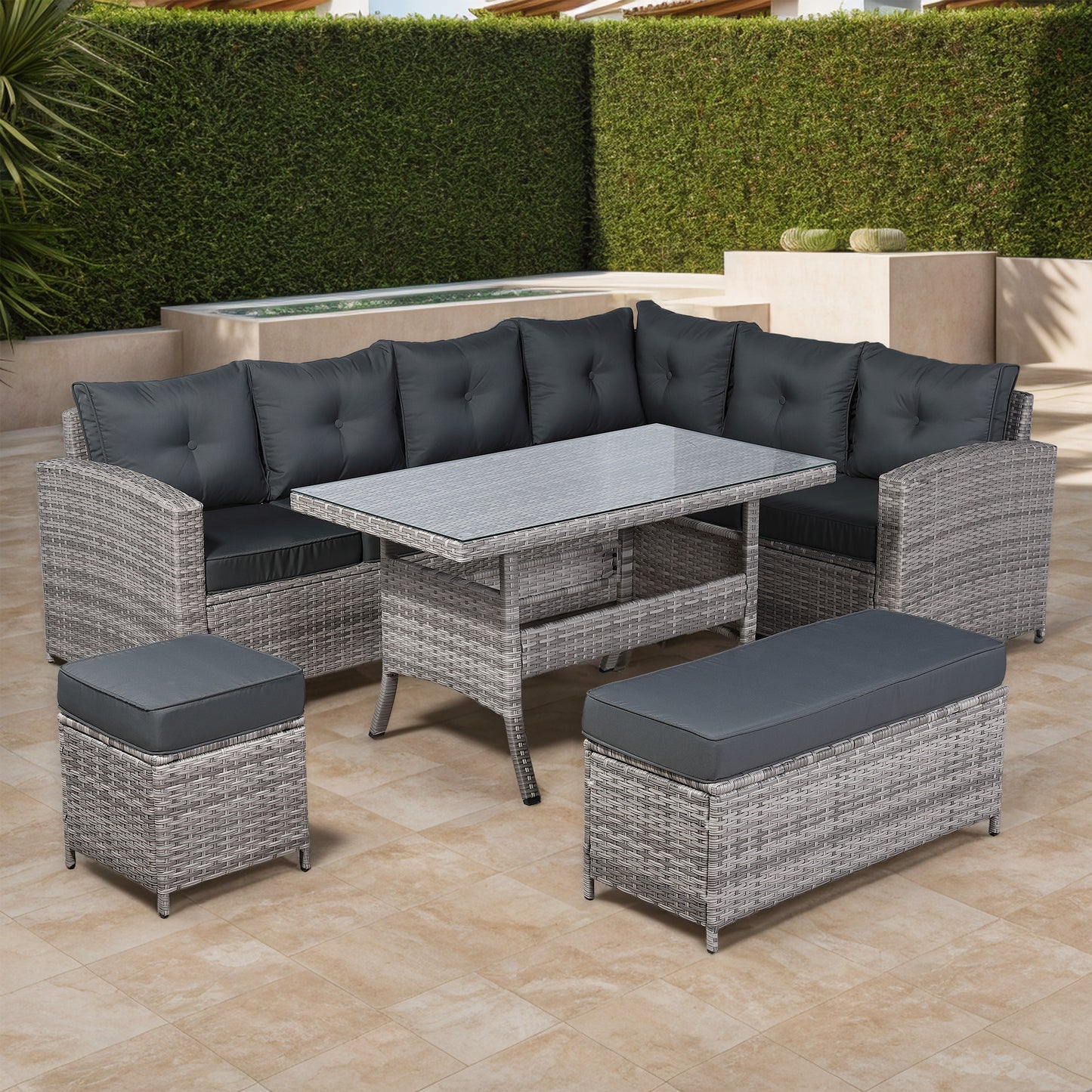 SP-M2R Black Protective Cover For Charing High Back Right Hand Corner Sofa with Dining Table