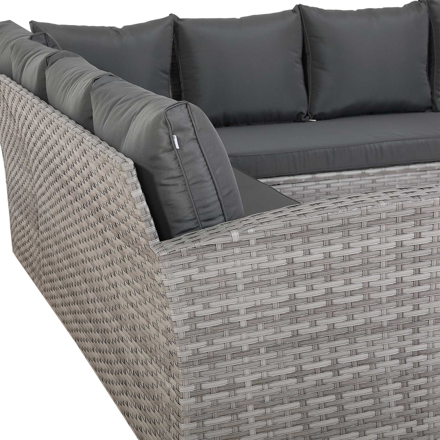 PRE ORDER-Bristol Range 11 Seater L-Shape Rattan Garden Furniture Set | All-Weather Corner Sofa Dining Set with Free Rain Cover