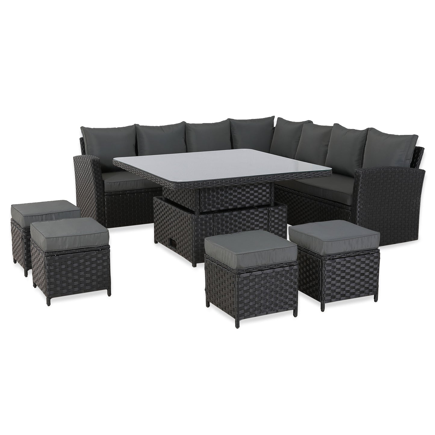 PRE ORDER-Bath High Back Range 11 Seater L-Shape Rattan Garden Furniture Set | | All-Weather Corner Sofa Dining Set with Free Rain Cover