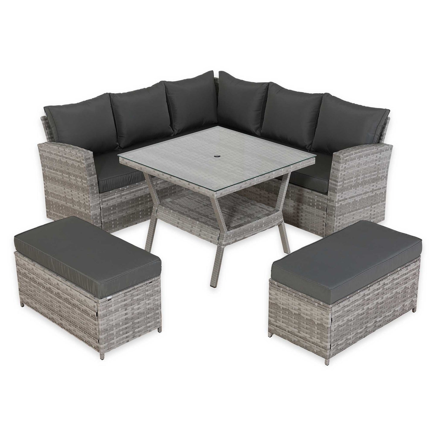 Bristol Range 9 Seater Rattan Garden Furniture Set | All-Weather Sofa & Dining Set with Free Rain Cover