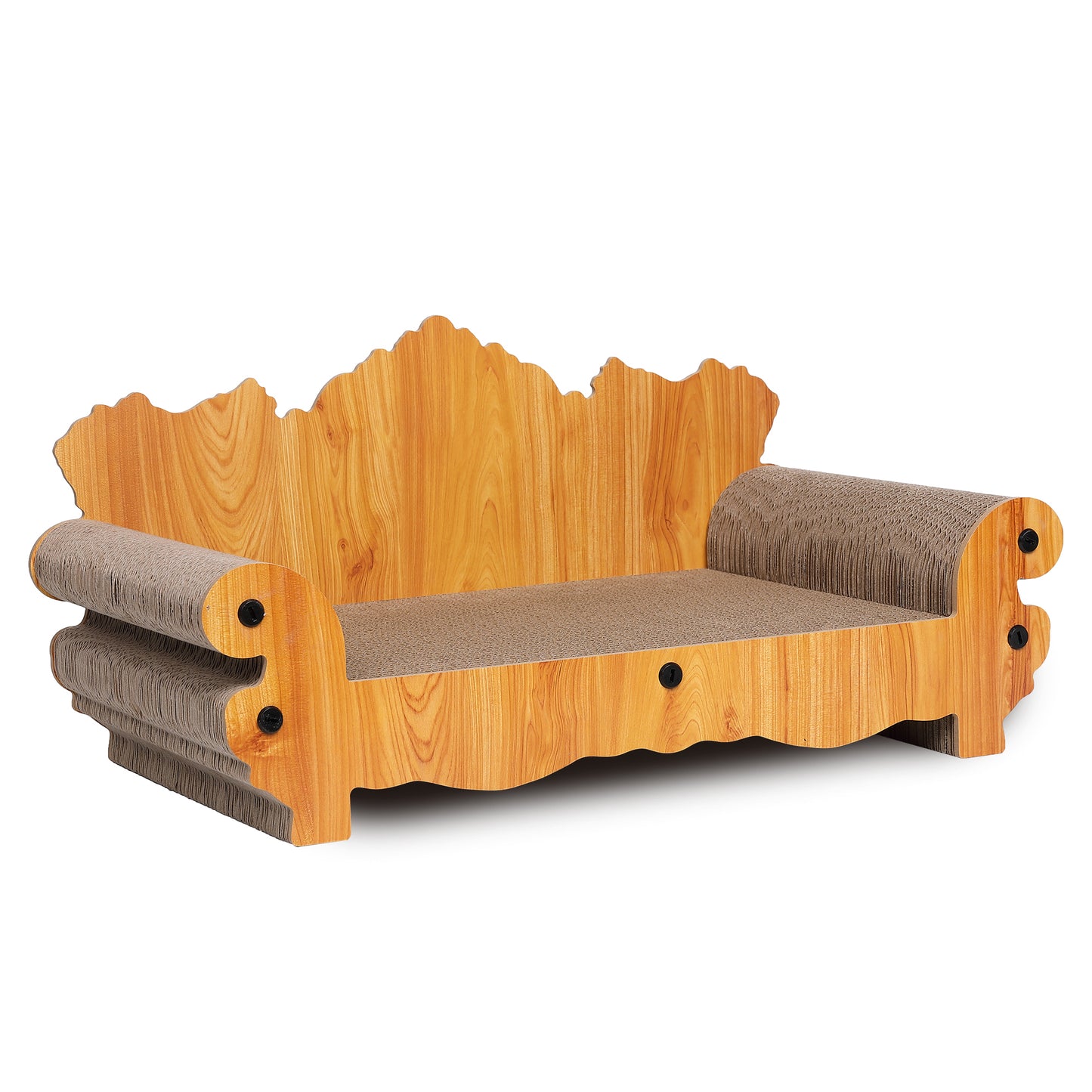 Max Mice Cardboard Cat Scratcher Sofa Couch Bed,  Couch Shaped Scratching Bed Board,  Scratch Lounge, Scratcher for Indoor Cat Kitty Kittens