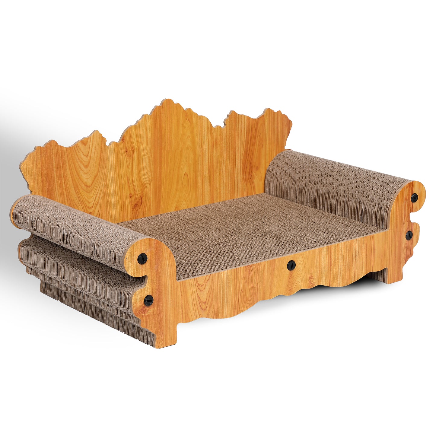 Max Mice Cardboard Cat Scratcher Sofa Couch Bed,  Couch Shaped Scratching Bed Board,  Scratch Lounge, Scratcher for Indoor Cat Kitty Kittens