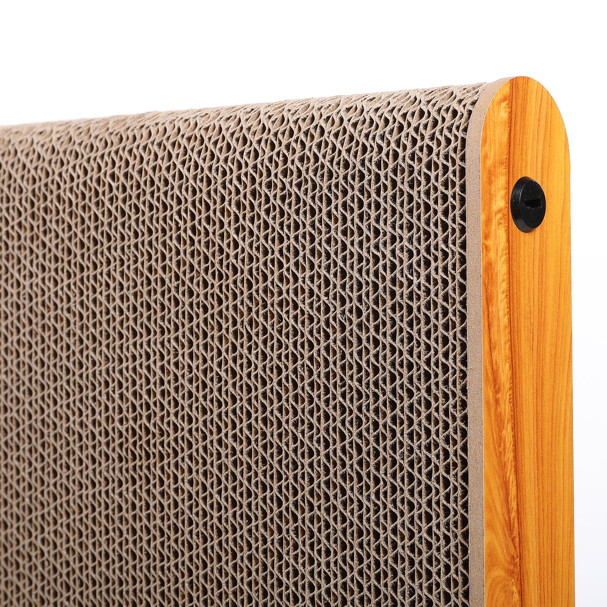Max Mice L Shape Cat Scratching Board with Ball Toy, Cardboard Scratching,60cm High Cat Scratching Board for Indoor Cats, Protecting Furniture Scratch Pad