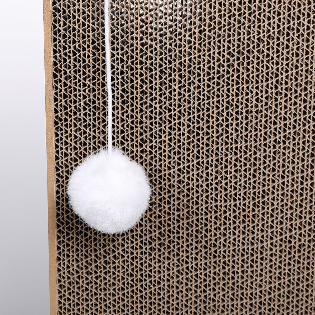 Max Mice L Shape Cat Scratching Board with Ball Toy, Cardboard Scratching,60cm High Cat Scratching Board for Indoor Cats, Protecting Furniture Scratch Pad