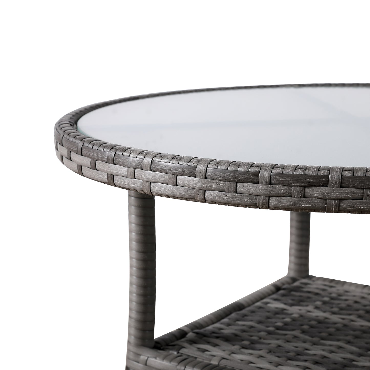 Palma Range Round Coffee Table | Garden Table With Frosted Safety Glass Plate