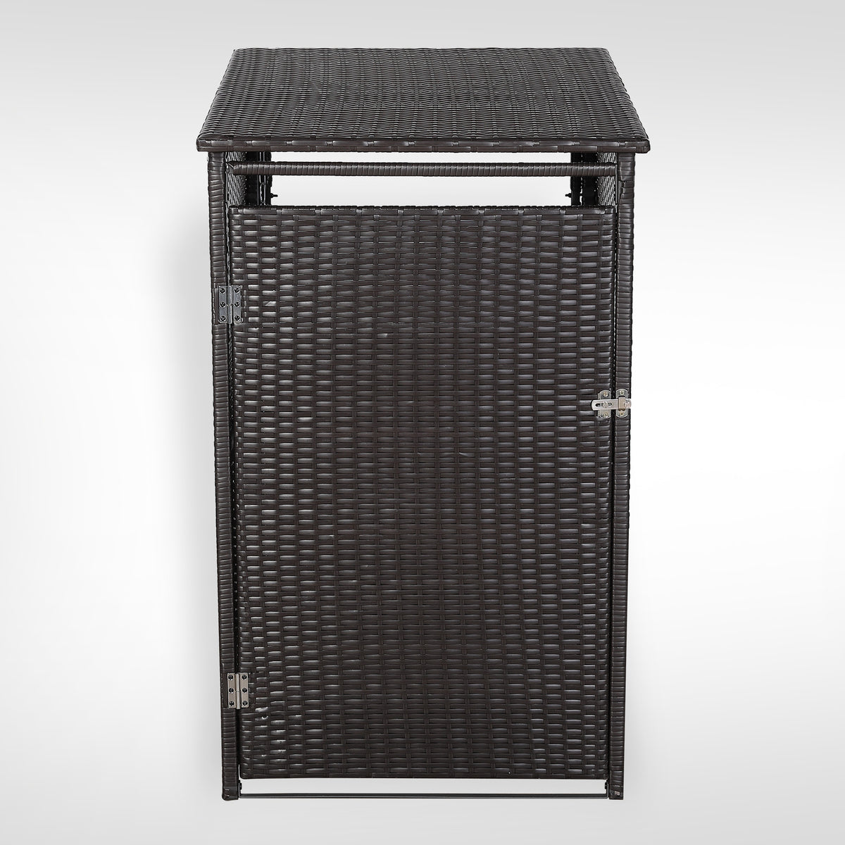 Club Rattan Ebony wheelie bin shed / store in Dark Brown Rattan Weave (WBS-1B)
