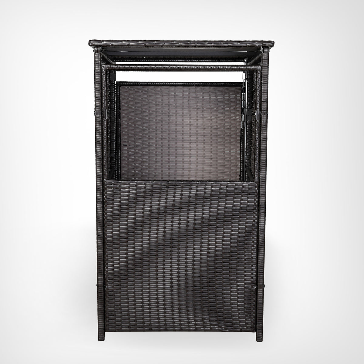 Club Rattan Ebony wheelie bin shed / store in Dark Brown Rattan Weave (WBS-1B)