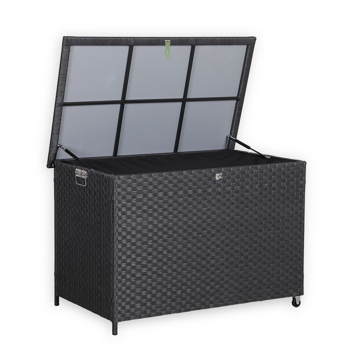 Bath Range Large Storage Box in Black Rattan Weave